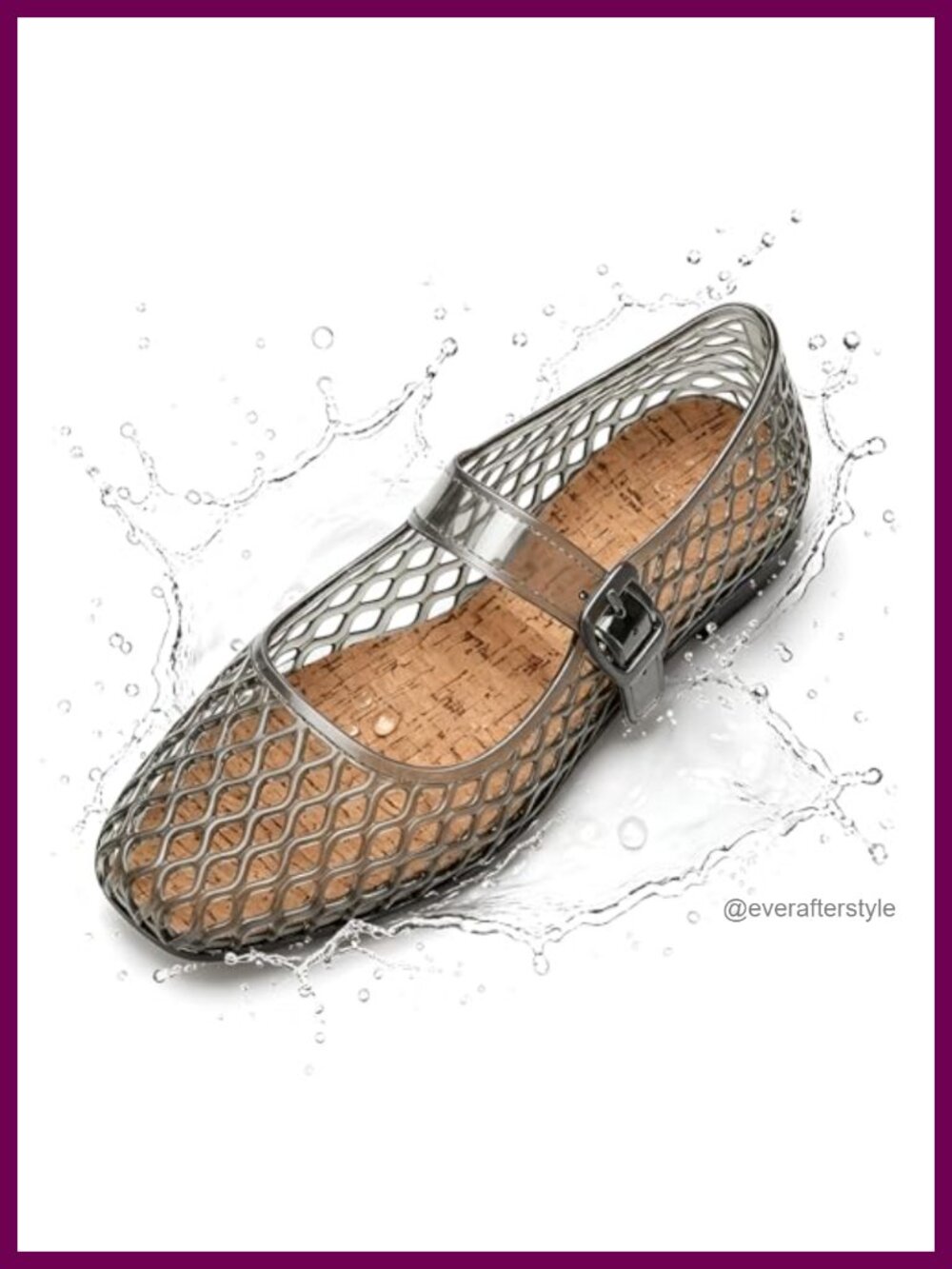 Women's Mary Jane Jelly Flats Square Toe Water-Friendly Summer Shoes